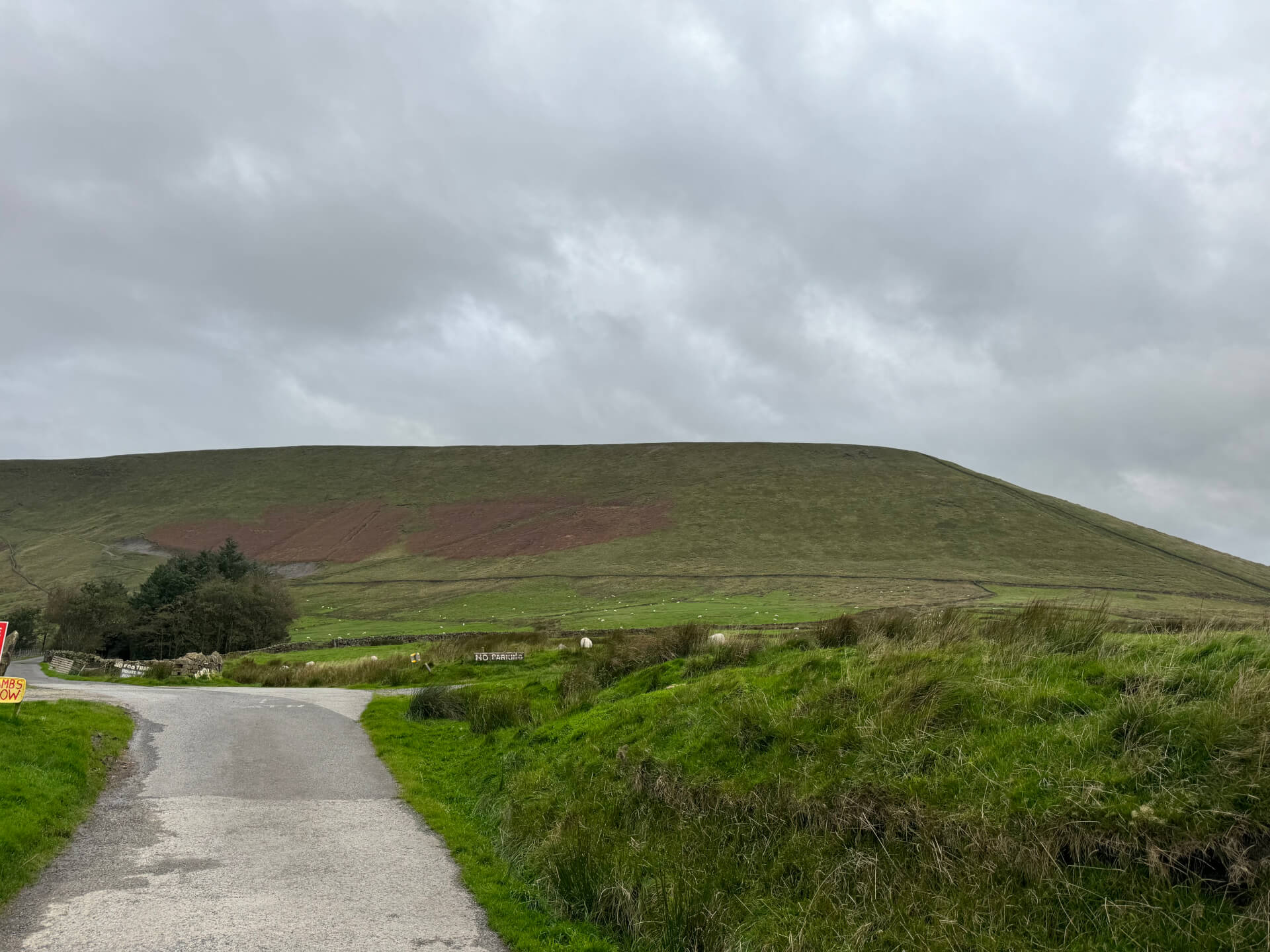 View of Pendle Hill on a stormy day