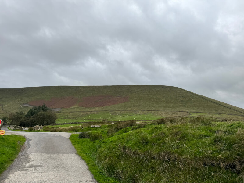 View of Pendle Hill on a stormy day