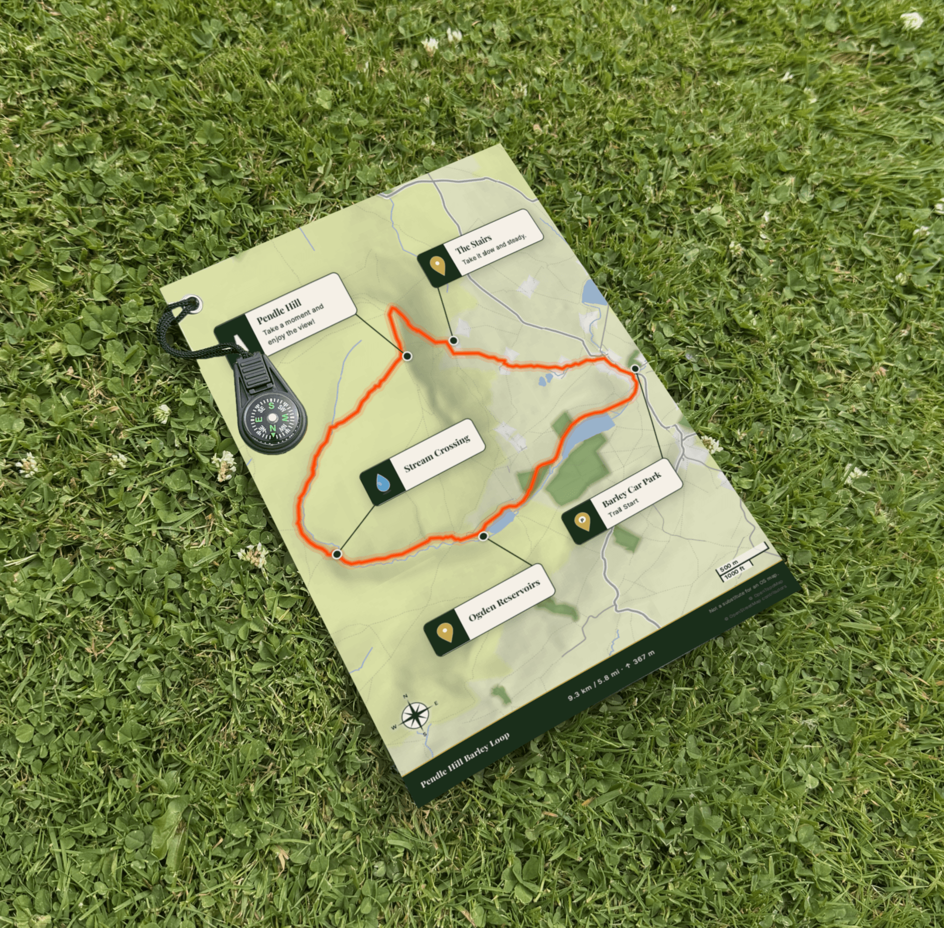 Pendle Hill Adventure Card & Route Map